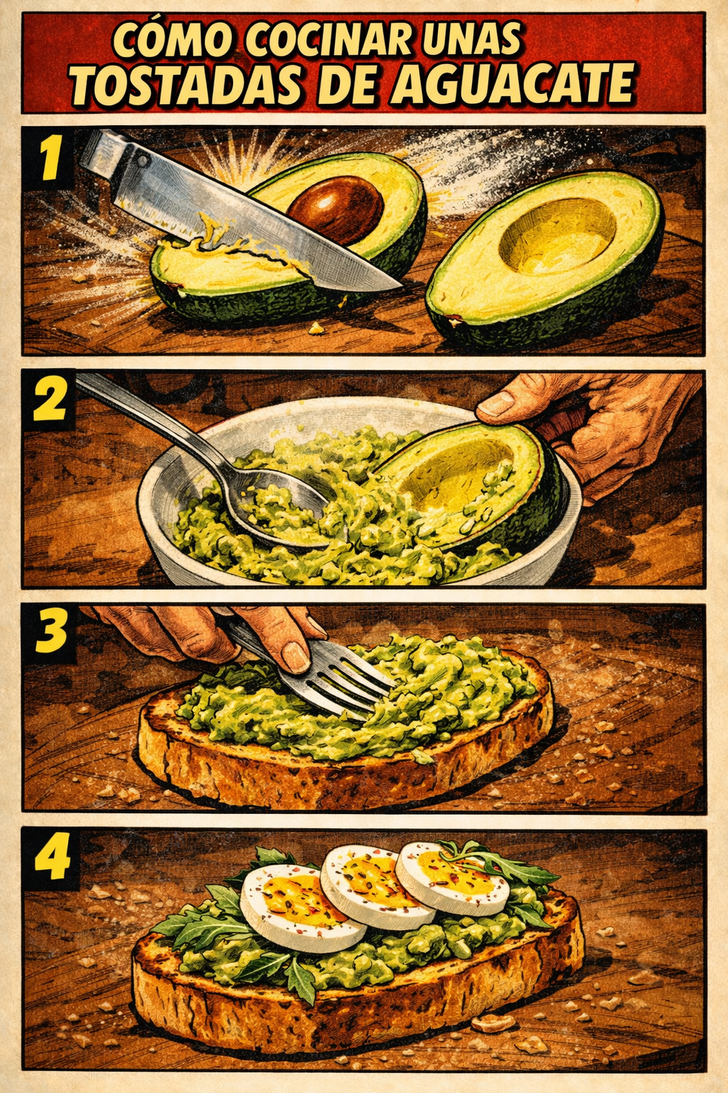 Master Chef 1960: Creador de Recetas en Cómic Retro (4 Pasos)